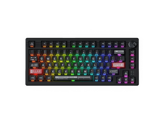DAREU EK75RT Rapid Trigger Wired Gaming Keyboard, Hall Effect Magnetic Switch Mechanical Keyboard, Adjustable Actuation, 75% TKL with Knob,.