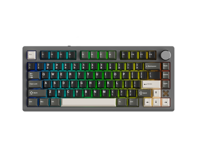 DAREU FLEX75 Wireless Mechanical Keyboard, 75% Hot Swappable Custom Gaming Keyboard with Knob, Gasket Mount, RGB Backlit, PBT Keycaps, 3-Mode...