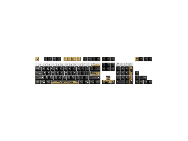 KEYTOK Keycaps Five-Side Dye-Sub PBT 115 Keys, Cherry Profile Minimalist Keycaps for 65%/68%/75%/87%/96%/98%/104%/108% Layouts Black/Yellow/White...