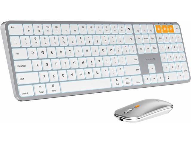 ProtoArc Backlit Bluetooth Keyboard and Mouse for Mac - Multi-Device Wireless Keyboard Mouse for Mac, Full Size Rechargeable for MacBook Pro/Air,.