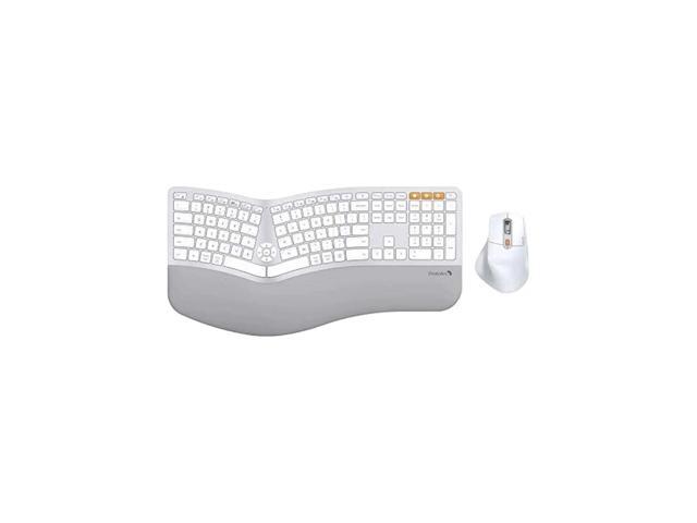 ProtoArc Full Size Wireless Bluetooth Ergo Keyboard Mouse Combo - Split Design, Wrist Rest, Multi-Device, Rechargeable, for Windows/Mac OS, EKM01.