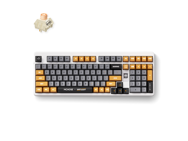 MCHOSE x Unbox Therapy UT98 98% Tri-Mode Wireless Gasket Mount Mechanical Keyboard, 10000mAh Battery - Retro Therapy (Icy Creamsicle)