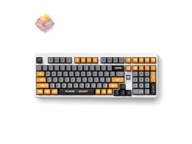 MCHOSE x Unbox Therapy UT98 98% Tri-Mode Wireless Gasket Mount Mechanical Keyboard, 10000mAh Battery - Retro Therapy (Silent)