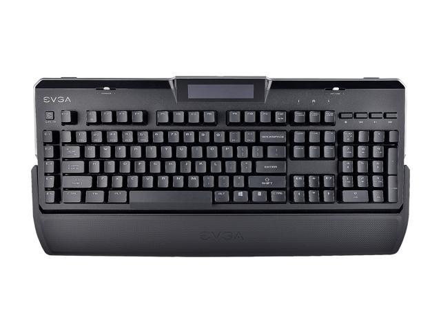 EVGA Z10 Gaming Keyboard, Red Backlit LED, Mechanical Brown Switches, Onboard LCD Display, Macro Gaming Keys
