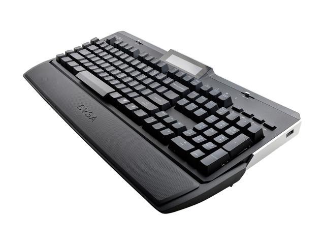 EVGA Z10 Gaming Keyboard, Red Backlit LED, Mechanical Brown Switches, Onboard LCD Display, Macro Gaming Keys