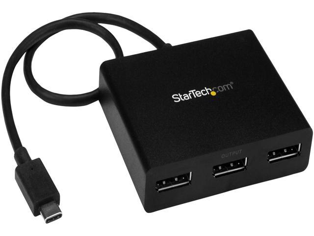 StarTech.com MSTCDP123DP 3-Port USB-C to DisplayPort MST Hub - 4K 30Hz - Multi-Monitor Video Splitter - Thunderbolt 3 Compatible (MSTCDP123DP)