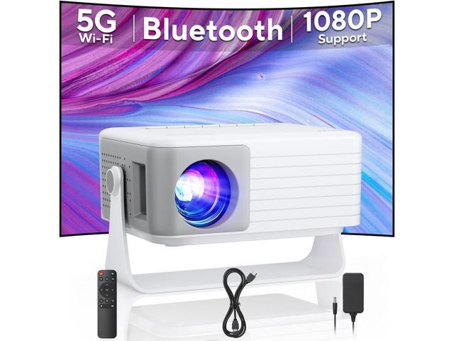 Open Box - AKIYO 1080P Full HD Portable Mini Projector, Upgraded Bluetooth Movie Projector, 360 Degree Rotating, Compatible with TV Stick...