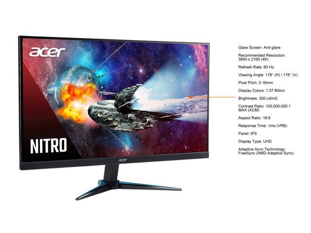 Acer Nitro VG280K bmiipx 28' IPS 3840 x 2160P 4K 1ms UHD AMD FreeSync HDR 2 x HDMI, DisplayPort, Built-in Speaker Gaming Monitor