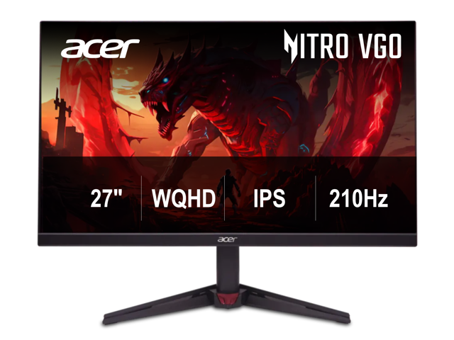 Acer Nitro 27 inch WQHD 2K 1440P 210Hz IPS with AMD FreeSync Premium 0.5ms Built-in Speakers Gaming Computer Monitor VG270U X2bmiipx