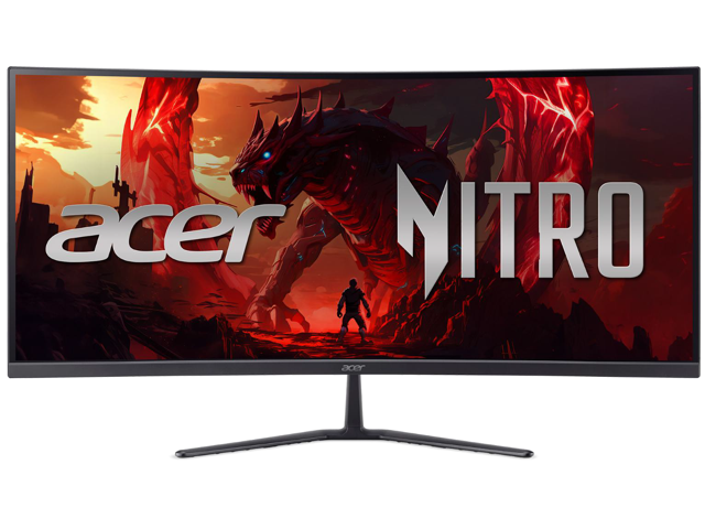 Acer - Nitro ED340CUR Gaming 34” 1500R 21:9 Curved QHD 120Hz 1ms FreeSync Premium Gaming Monitor with HDR10 (DisplayPort, HDMI) - Black