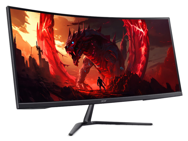 Acer - Nitro ED340CUR Gaming 34” 1500R 21:9 Curved QHD 120Hz 1ms FreeSync Premium Gaming Monitor with HDR10 (DisplayPort, HDMI) - Black - image 2