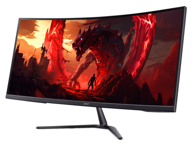 Acer - Nitro ED340CUR Gaming 34” 1500R 21:9 Curved QHD 120Hz 1ms FreeSync Premium Gaming Monitor with HDR10 (DisplayPort, HDMI) - Black - image 3