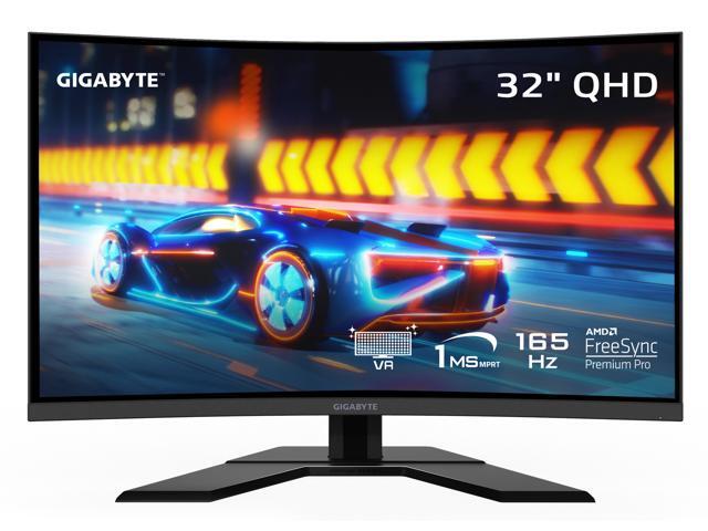 GIGABYTE - G32QC Advanced - 32' VA Curved Gaming Monitor - QHD 2560x1440 - 165Hz - 1ms MPRT - AMD FreeSync Premium Pro - HDMI, DP, USB-A - Height...