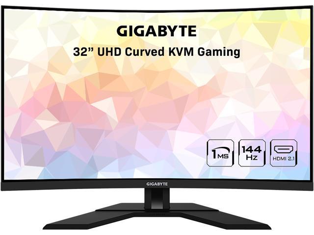 GIGABYTE M32UC 32' 144Hz (160Hz OC) 4K UHD Curved Gaming Monitor, SS VA, 3840x2160 Display, 1ms Response Time (MPRT), 1x DisplayPort 1.4, 2x HDMI.