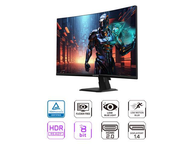 GIGABYTE - GS27QC - 27' VA Curved Gaming Monitor - QHD 2560x1440 - 165Hz/OC 170Hz - 1ms MPRT - AMD FreeSync Premium - HDMI, DP - Black