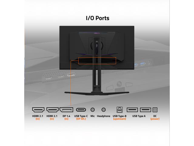 GIGABYTE - AORUS FO27Q3 27" QD OLED QHD 360Hz FreeSync Premium Pro Gaming Monitor with HDR (HDMI, DisplayPort, Type C) - Black - image 5