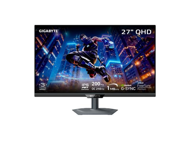 GIGABYTE 27 inch QHD 2K 1440P 200Hz AMD FreeSync Premium & G-SYNC Compatible 1ms HDR400 KVM USB-C USB HUB Gaming Computer Monitor with Height...