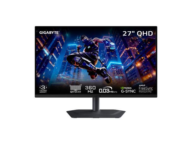GIGABYTE 27 inch QHD 2K 1440P 360Hz AMD FreeSync Premium Pro & G-SYNC Compatible HDR400 KVM USB-C Built-in Speakers OLED Gaming Computer Monitor...