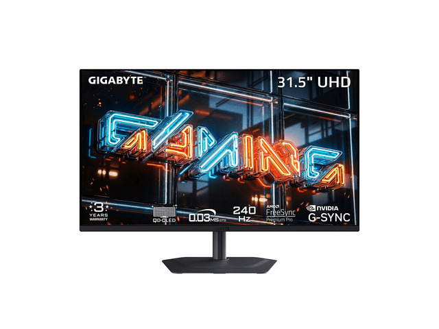GIGABYTE 32 inch UHD 4K 240Hz AMD FreeSync Premium Pro & G-Sync Compatible HDR500 USB-C Built-in Speakers OLED Gaming Computer Monitor with Height...