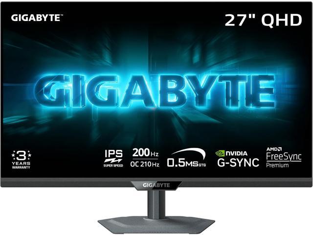 GIGABYTE - G27Q20 - 27' SuperSpeed IPS Gaming Monitor - QHD 2560 x 1440 - 200 Hz/OC 210 Hz - 0.5ms GTG - AMD FreeSync Premium, G-SYNC Compatible -...