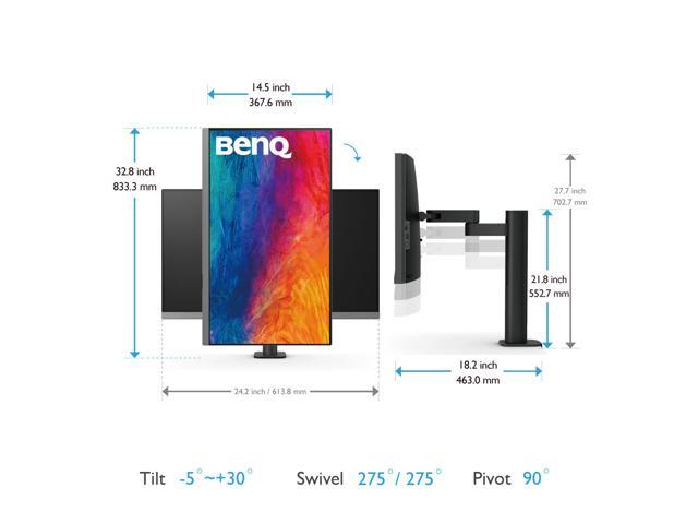 BenQ - AQCOLOR PD2706UA Designer 27" IPS LED 4K UHD Monitor with DisplayHDR 400 and Ergo Stand (USB Type-C,HDMI,DP) - Gray - image 7