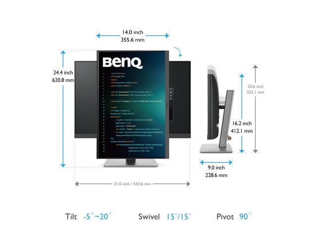 BenQ - RD240Q 24.1” IPS LED 16:10 WQXGA Advanced Coding Mode Programming Monitor (HDMI/DP/USB-C 90W) - Metallic Gray - image 11