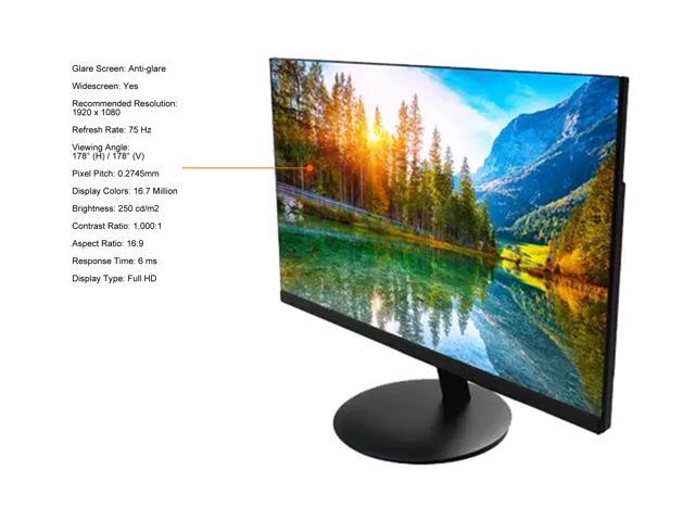 PLANAR 24' (23.8' Viewable) 75Hz FHD Computer Monitor 6 ms D-Sub, HDMI Flat Panel PLN2400