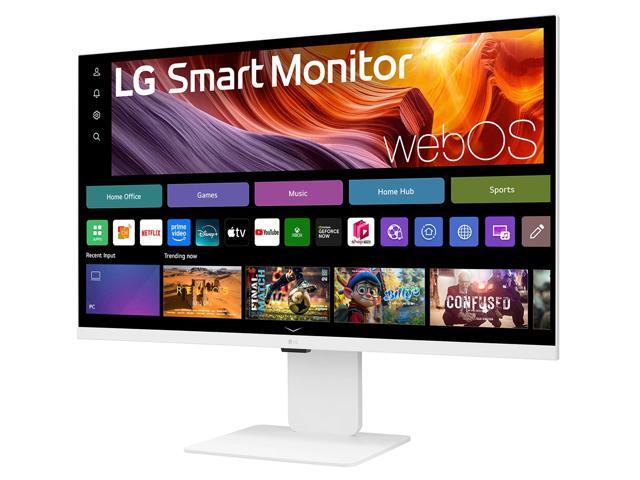 LG 32U830SA-W 31.5" 4K UHD IPS Smart Monitor with webOS, USB-C 65W, ThinQ Home Dashboard, AirPlay 2, Bluetooth, Streaming Apps, Remote Work Ready,...