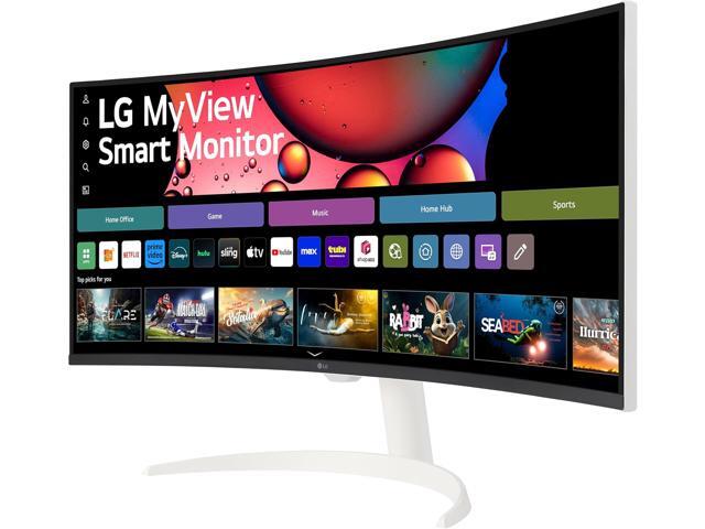 LG 34' Smart Monitor WQHD 21:9 Curved Screen 100Hz with webOS - 34SR63QA-W