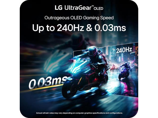 LG UltraGear 27' QHD 2K 1440P 240Hz AMD FreeSync Premium Pro & G-Sync Compatible 0.03ms HDR400 Glossy OLED Gaming Computer Monitor with Height...