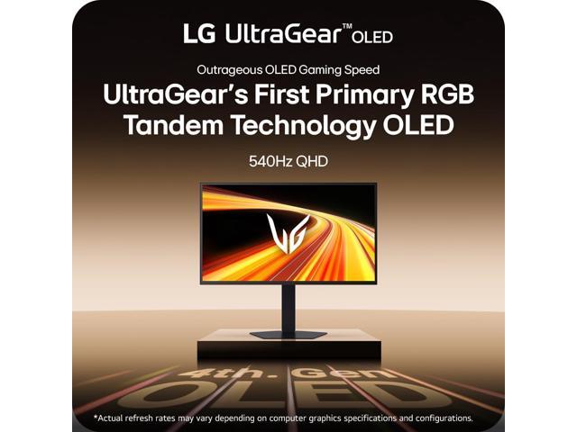 LG - UltraGear 27" OLED Dual Mode (QHD 540Hz, HD 720Hz) 0.02ms G-SYNC Compatible, AMD FreeSync Premium Pro Gaming Monitor - Black - image 4