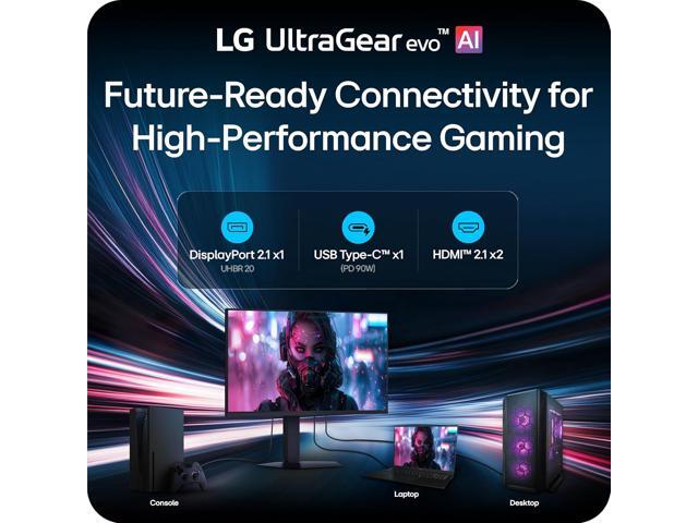 LG - UltraGear evo AI GM9 27" 5K2K IPS 165Hz 1ms G-SYNC FreeSync Premium Gaming Monitor with DisplayHDR1000 (HDMI, DP, USB-C) - Black - image 10