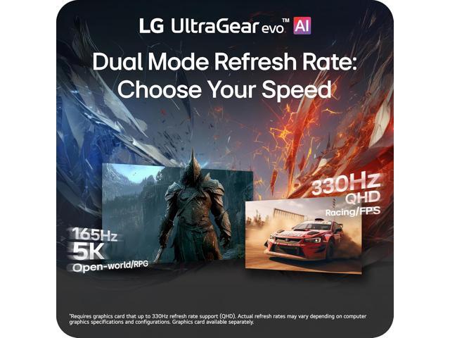LG - UltraGear evo AI GM9 27" 5K2K IPS 165Hz 1ms G-SYNC FreeSync Premium Gaming Monitor with DisplayHDR1000 (HDMI, DP, USB-C) - Black - image 9
