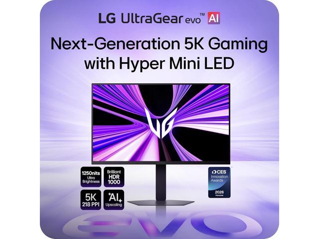 LG - UltraGear evo AI GM9 27" 5K2K IPS 165Hz 1ms G-SYNC FreeSync Premium Gaming Monitor with DisplayHDR1000 (HDMI, DP, USB-C) - Black - image 3