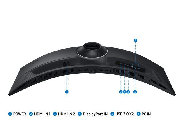 Samsung - 49" Odyssey 1000R Curved Dual QHD 240Hz 1ms FreeSync Gaming Monitor with HDR1000 (HDMI x2, DP, USB) - Black - image 7