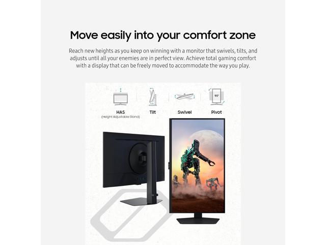 Samsung - 32" Odyssey G50D QHD IPS 180Hz 1ms AMD FreeSync and G-Sync Compatible Gaming Monitor with HDR 400 (DisplayPort, HDMI) - Black - image 9