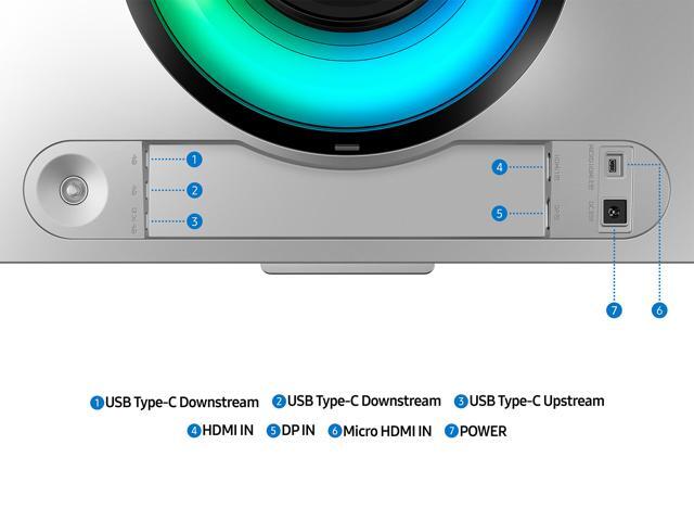 Samsung - 49" Odyssey OLED G9 Curved Dual-QHD 240Hz FreeSync Prem Pro and G-Sync Compatible Smart Glare Free Gaming Monitor - Silver - image 12