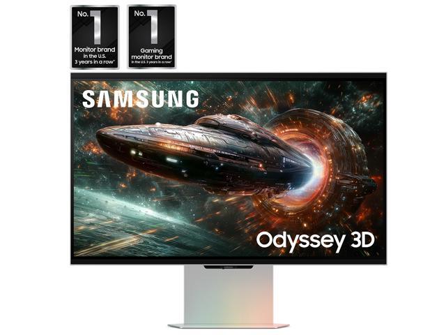 Samsung - 27" Odyssey Glasses Free 3D G90XF 4K UHD, 165Hz, 1ms, G-SYNC Compatible and FreeSync Prem Pro Gaming Monitor - Mercury Silver - image 6