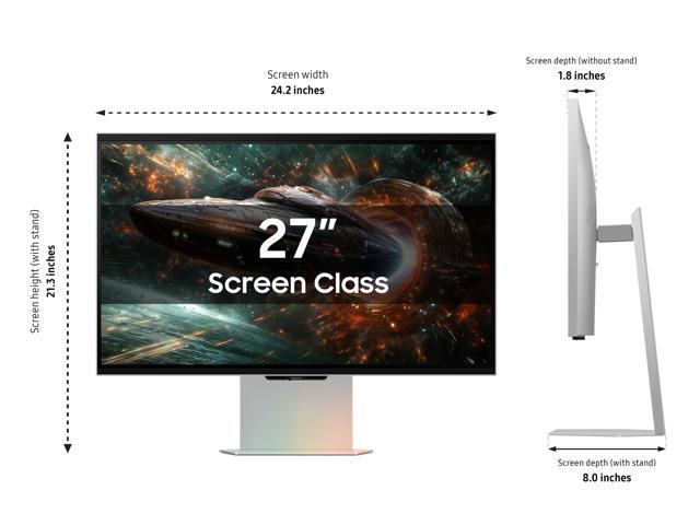 Samsung - 27" Odyssey Glasses Free 3D G90XF 4K UHD, 165Hz, 1ms, G-SYNC Compatible and FreeSync Prem Pro Gaming Monitor - Mercury Silver - image 7