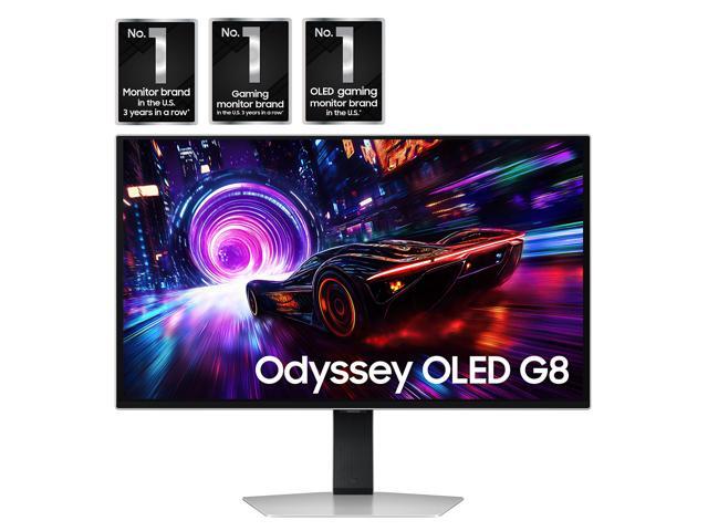 Samsung - 27" Odyssey OLED G8 (G81SF), 4K UHD, 240Hz, 0.03ms, AMD FreeSync Premium Pro, Glare Free, HDR 400 Gaming Monitor - Silver - image 3