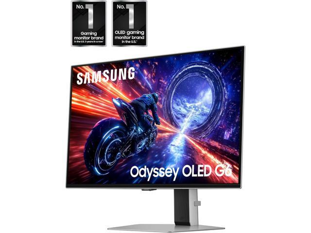 Samsung - 27" Odyssey OLED G6 (G60SF) QHD 500Hz 0.03ms GSync Compatible and FreeSync Prem Pro Gaming Monitor with HDR 500 - Silver - image 3