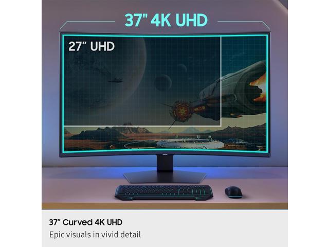 Samsung - 37" Odyssey G75F 4K 165Hz 1ms AMD FreeSync Prem Pro Curved Gaming Monitor with HDR 600 (DisplayPort, HDMI) - Black - image 8