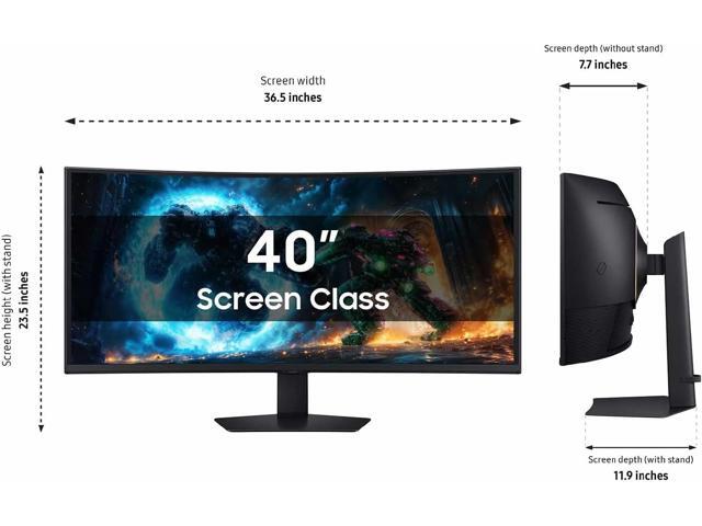 Samsung - 40" Odyssey G75F WUHD 180Hz 1ms AMD FreeSync Prem Pro Curved Gaming Monitor with HDR 600 (DisplayPort, HDMI) - Black - image 5