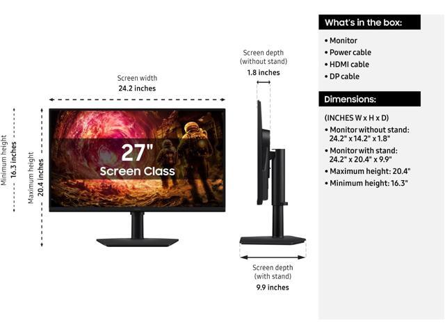 Samsung - 27" Odyssey G5 (G50F) QHD Fast IPS 180Hz 1ms G-Sync & FreeSync Compatible Gaming Monitor (DisplayPort, HDMI) - Black - image 6