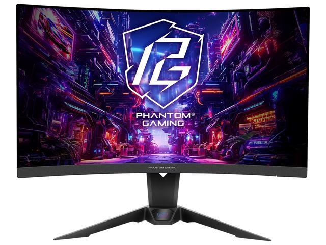 Open Box - ASRock Phantom Gaming 27' QHD 2K 1440P 180Hz 1ms with AMD FreeSync Premium and Built-in Wi-Fi Antenna 1500R Curved Gaming Computer...