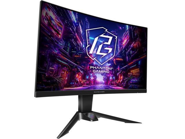 Open Box - ASRock Phantom Gaming 27' QHD 2K 1440P 180Hz 1ms with AMD FreeSync Premium and Built-in Wi-Fi Antenna 1500R Curved Gaming Computer...