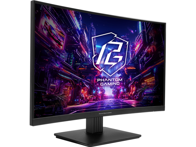 ASRock Phantom Gaming 27' QHD 2K 1440P 180Hz WITH AMD FreeSync Premium 95% DCI-P3 Curved Gaming Computer Monitor PG27QRT1B