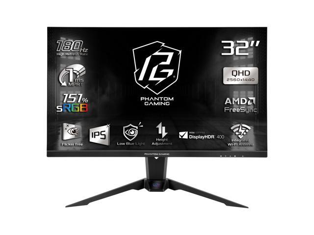 ASRock Phantom Gaming 32 inch QHD 2K 1440P 180Hz IPS AMD FreeSync (Adaptive Sync) 97% DCI-P3 151% sRGB Built-in Speaker Gaming Computer Monitor...
