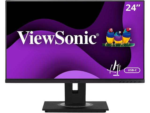 ViewSonic VG2456 24 Inch 1080p Monitor with USB 3.2 Type C Docking Built-In Gigabit Ethernet and 40 Degree Tilt Ergonomics for Home and Office
