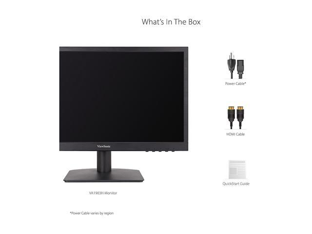 ViewSonic VA1903H 19 Inch WXGA 1366x768p 16:9 Widescreen Computer Monitor with Enhanced View Comfort, Custom ViewModes and HDMI for Home and Office
